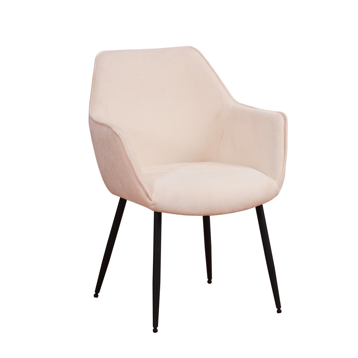 Armlehnstuhl-set Rennes Weiß B: 61 Cm - Cognac/Schwarz, MODERN, Textil/Metall (61/84/59,5cm) - MID.YOU