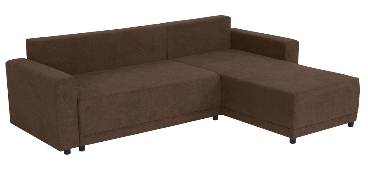 Ecksofa Time Braun S: 178x248 cm - Schwarz/Braun, Design, Textil (178/248cm) - MID.YOU