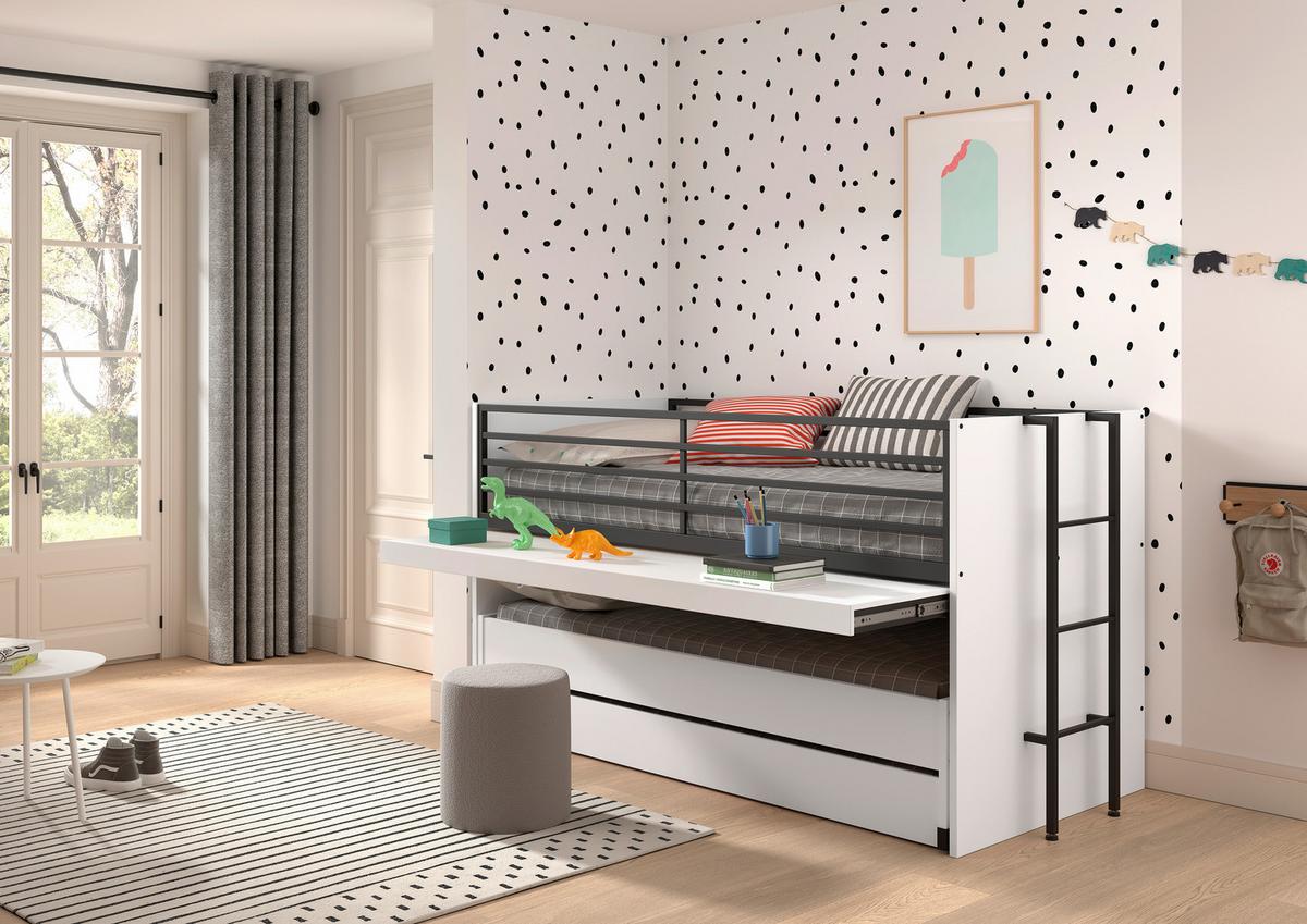 Hochbett Sam - Weiß, MODERN, Holzwerkstoff (90/200cm) - Vipack