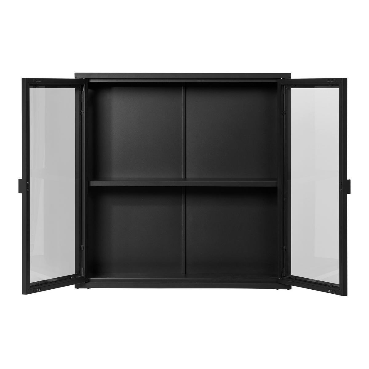 Hängevitrine Brisbane Schwarz, B/h/t: 80x80x18cm - Basics (80/80/18cm)