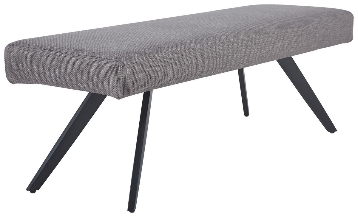 Sitzbank Andros Ohne Lehne Hellgrau, B: 140 Cm - Hellgrau/Schwarz, KONVENTIONELL, Textil/Metall (140/49/47cm) - MID.YOU