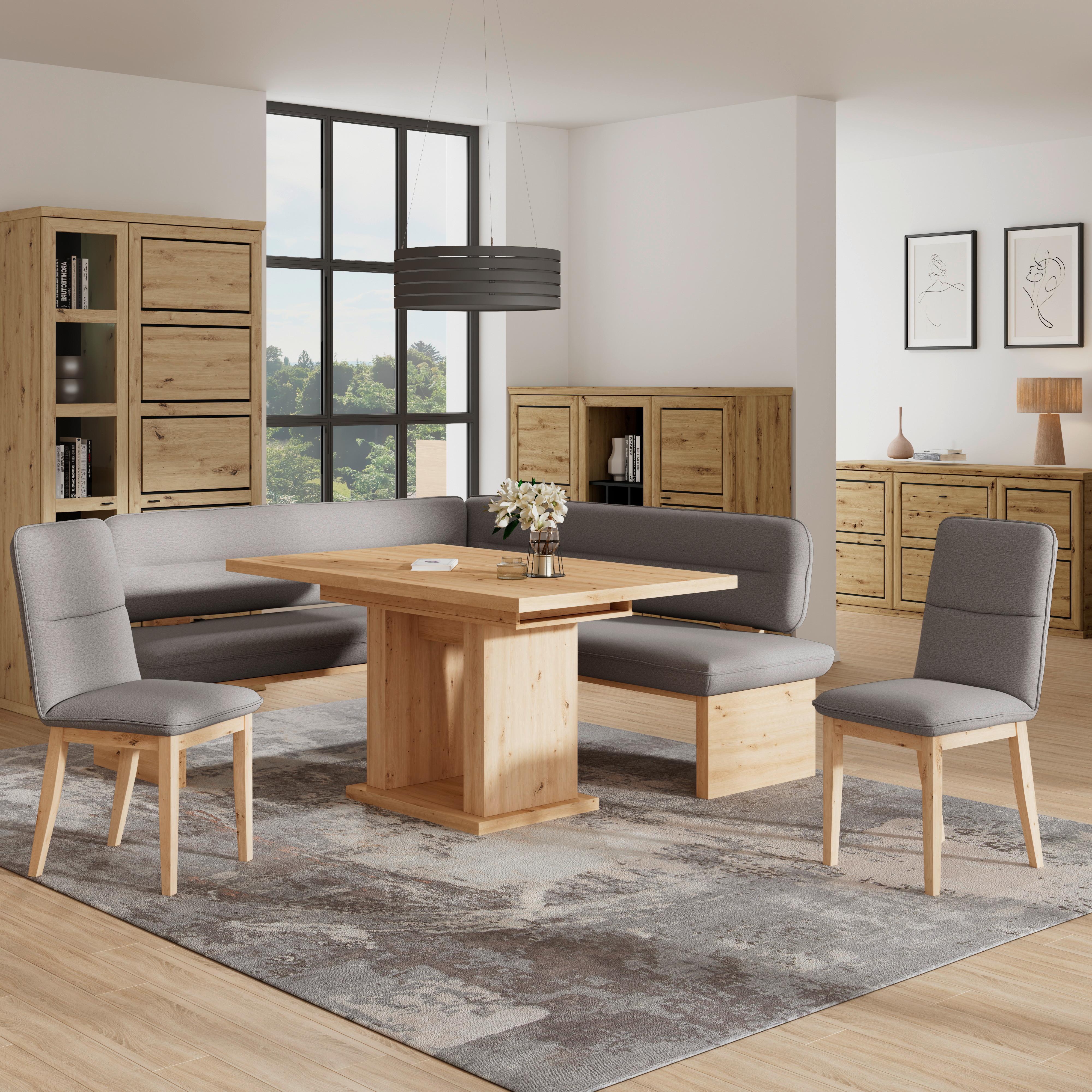 Eckbank  Beluna Ii Webstoff Dunkelgrau, B: 170cm - Eichefarben/Dunkelgrau, KONVENTIONELL, Holz/Textil (170/232cm) - James Wood