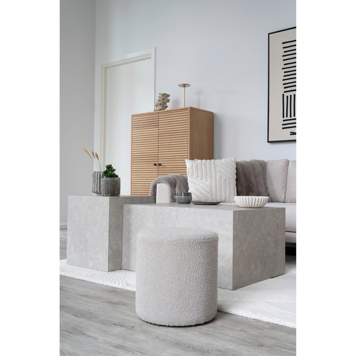 Pouf Ejby Beige, B/h/t: 34x36x34cm - Beige, Basics, Textil (34/36/34cm)