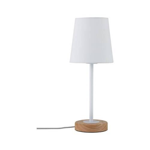 Tischlampe dimmbar Braun/Weiß 79636 - Braun/Weiß, Design, Holz/Textil (15,5/40cm) - Paulmann