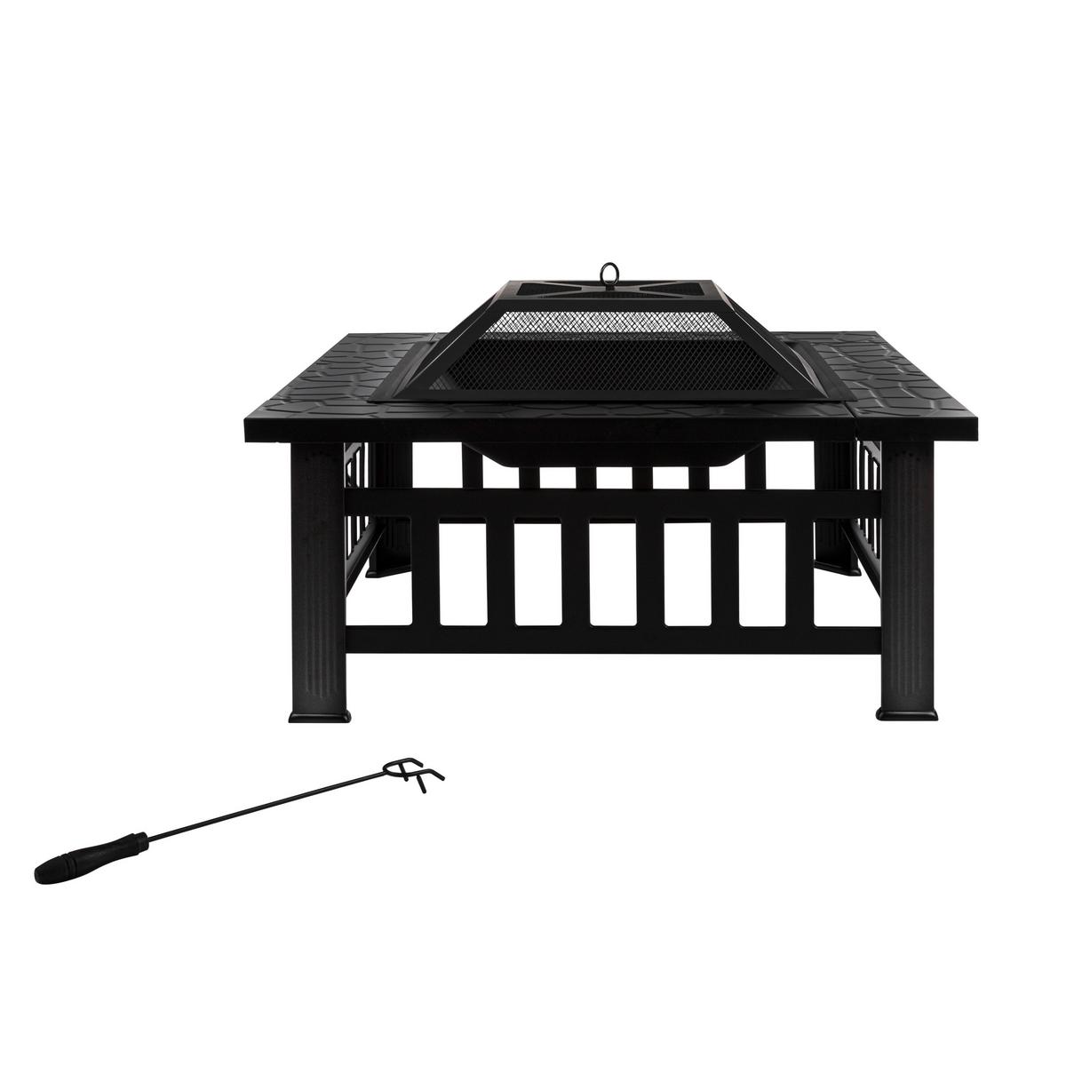 Feuerstelle Ø ca. 81 cm inkl. Schürhaken - Schwarz, Basics, Metall (81/45/81cm)