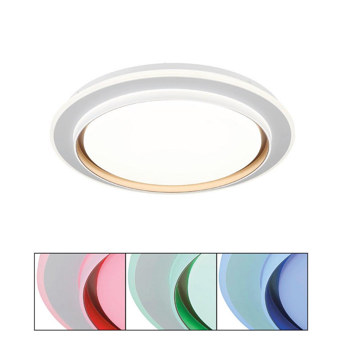 LED-Deckenleuchte 48044  Janice - Opal/Weiß, Design, Kunststoff/Metall (49/7cm) - Globo