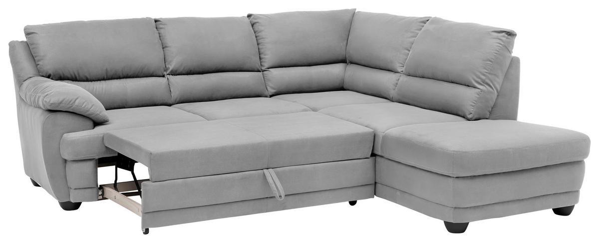 Ecksofa Mit Schlaffunktion Nebolo Grau - Schwarz/Grau, Design, Textil (245/225cm) - Livetastic
