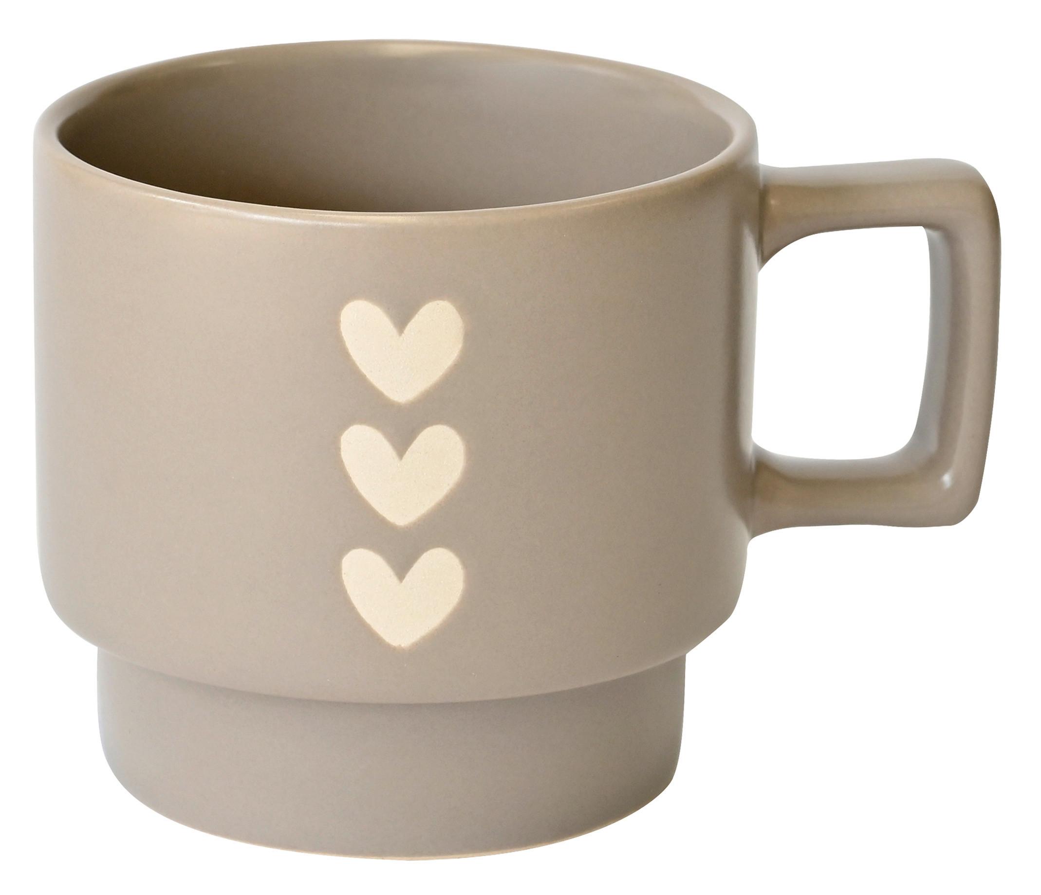Kávéscsésze Lina - taupe/zöld, Basics, kerámia (8/7.5/8cm) - Luca Bessoni