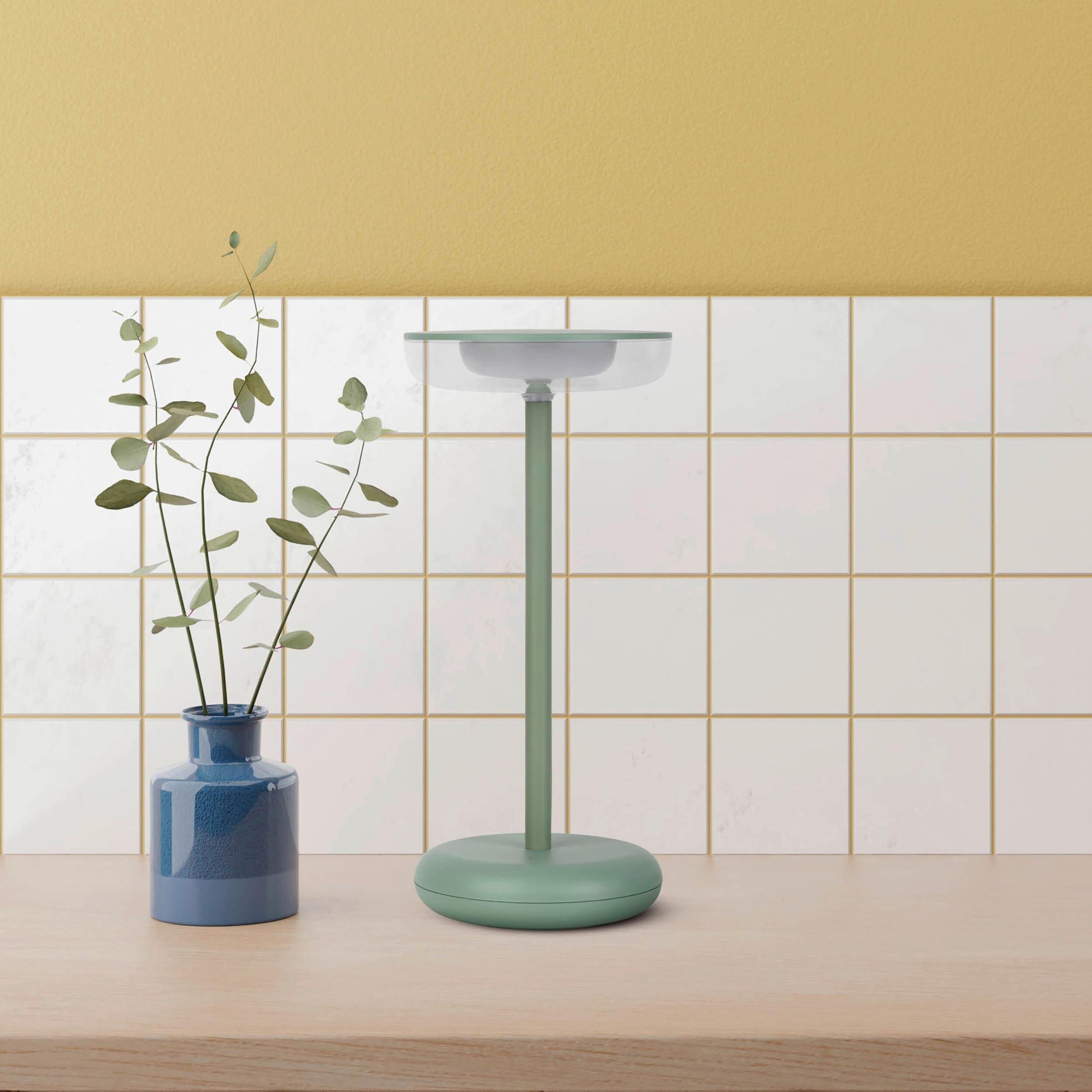 Akku-tischleuchte 3198749 - Salbeigrün, Design, Metall (10,5/11/26cm) - Näve