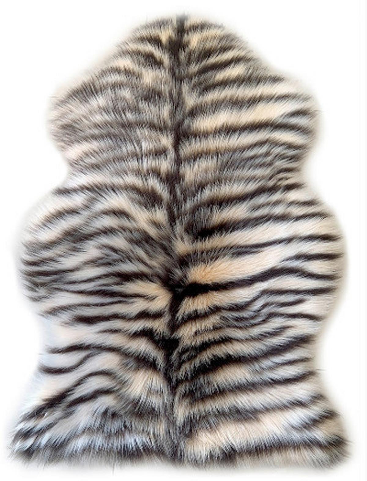 Kunstfell Tiger, Waschbar - Beigebraun, ROMANTIK / LANDHAUS, Textil (90/60cm) - James Wood