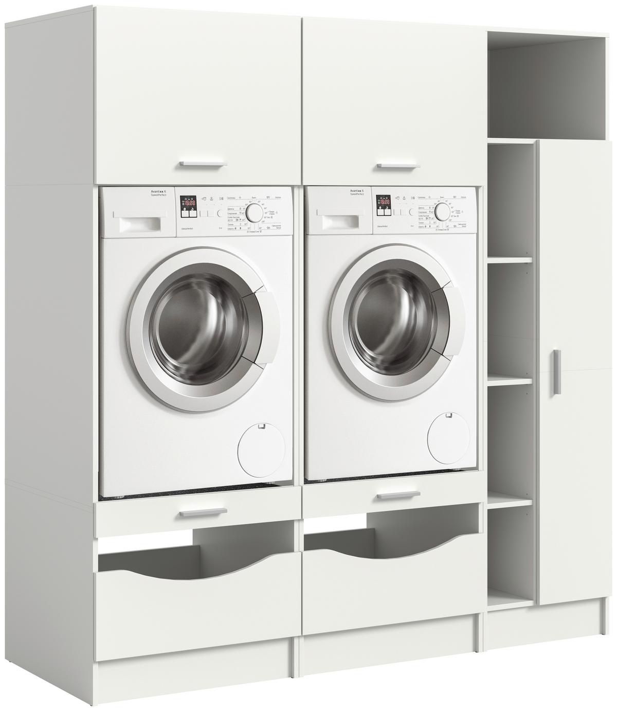 Prádelna Free bílá - bílá, Basics, kompozitní dřevo (183/195/68cm) - MID.YOU