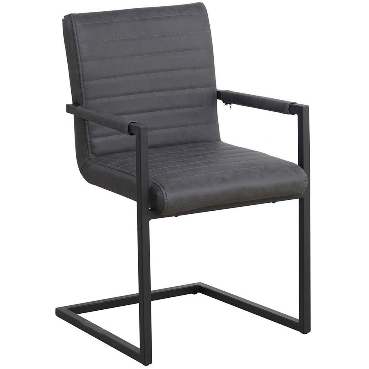 SADA STOLIČIEK S PODRÚČKAMI KUBIS - čierna/sivá, Lifestyle, kov/textil (54/86/57cm) - MID.YOU