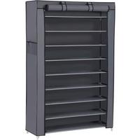 Schuhregal Dunkelgrau B: 88cm - Dunkelgrau/Weiß, Basics, Kunststoff/Textil (88/160/28cm)