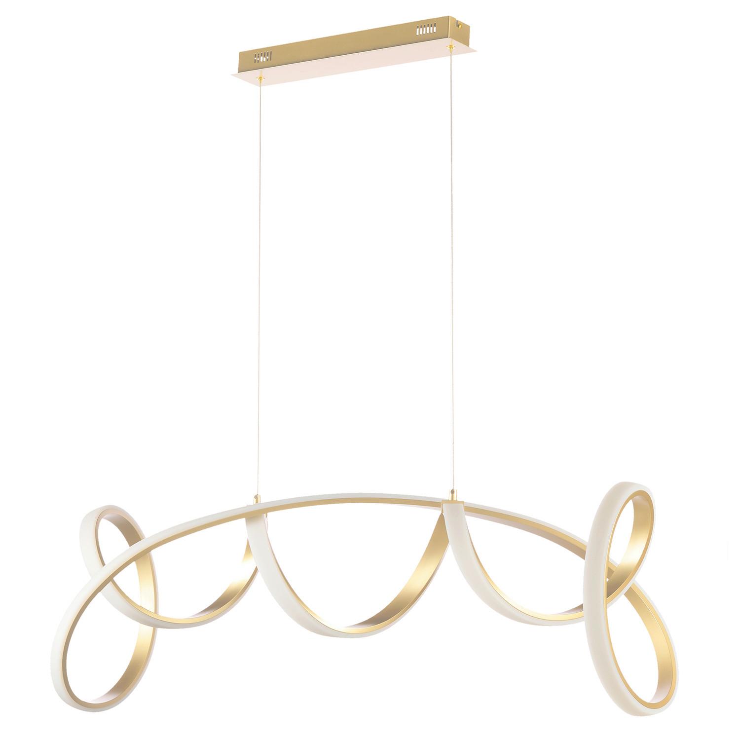 LED-Pendelleuchte Soro Goldfarben L: 102 cm - Goldfarben, Design, Metall (102/40/150cm)