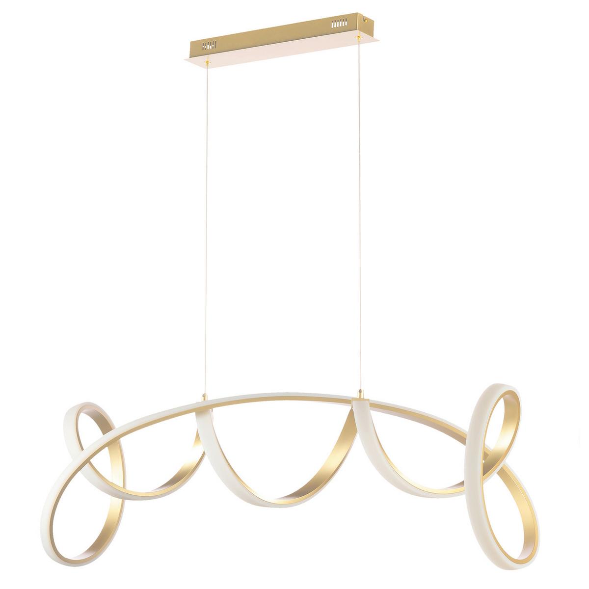 Led-pendelleuchte Soro Goldfarben L: 102 Cm - Goldfarben, Design, Metall (102/40/150cm)