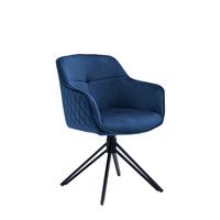 Židle s područkami EMMA, modrá - modrá/černá, Moderní, kov/textil (59/82/62cm) - MID.YOU