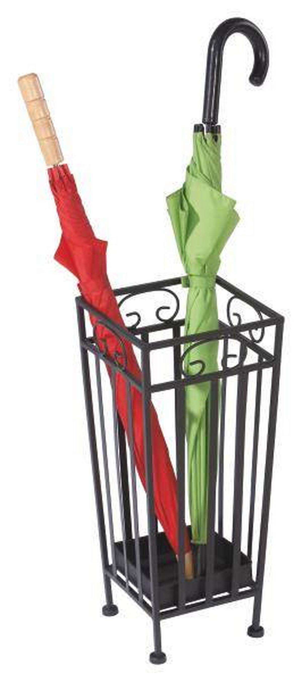 STOJAN NA DEŠTNÍKY HANNE - černá, Moderní, kov (20/46/20cm)