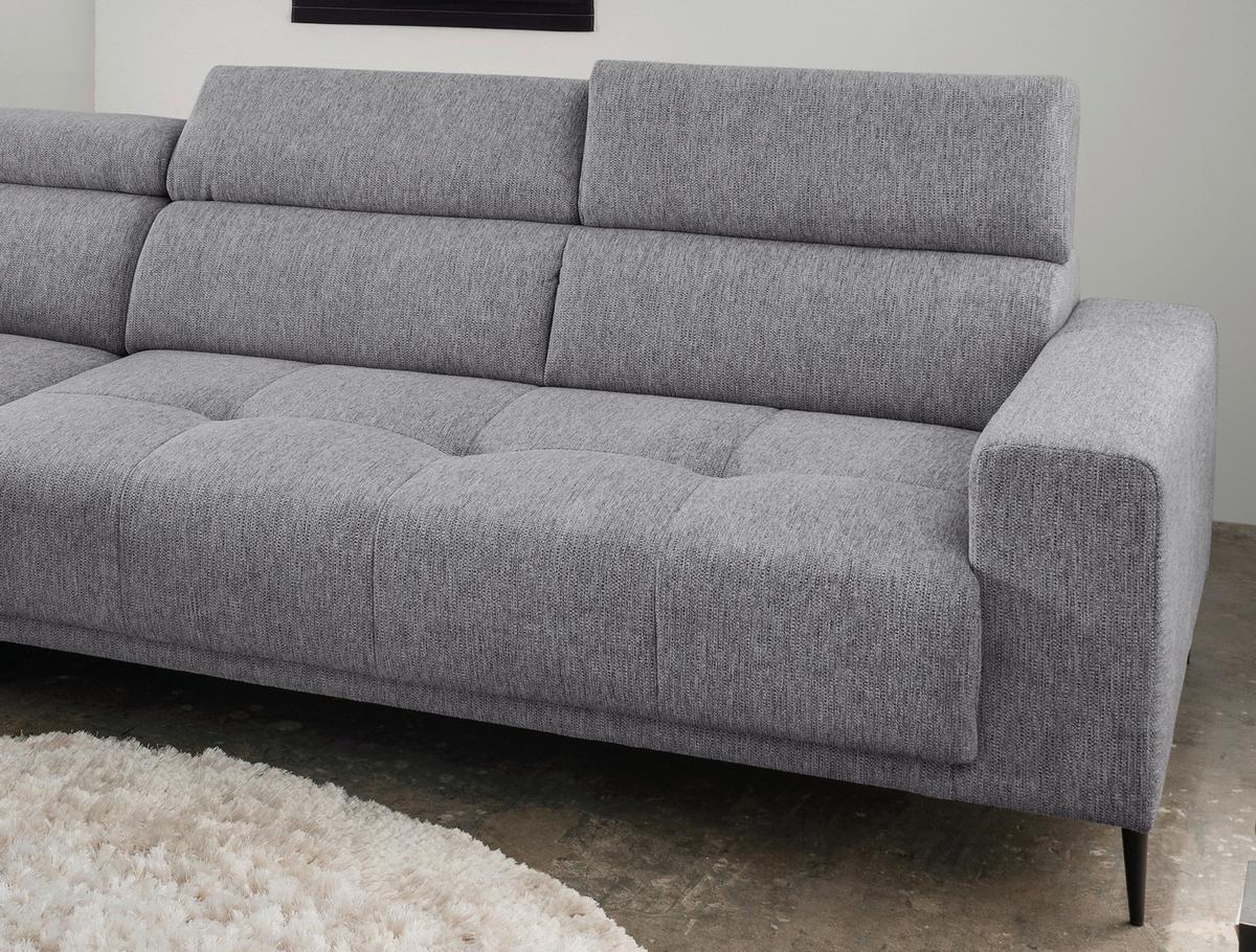 Ecksofa Intera Dunkelgrau S: 188x276 Cm - Dunkelgrau/Schwarz, KONVENTIONELL, Textil (188/276cm) - Livetastic