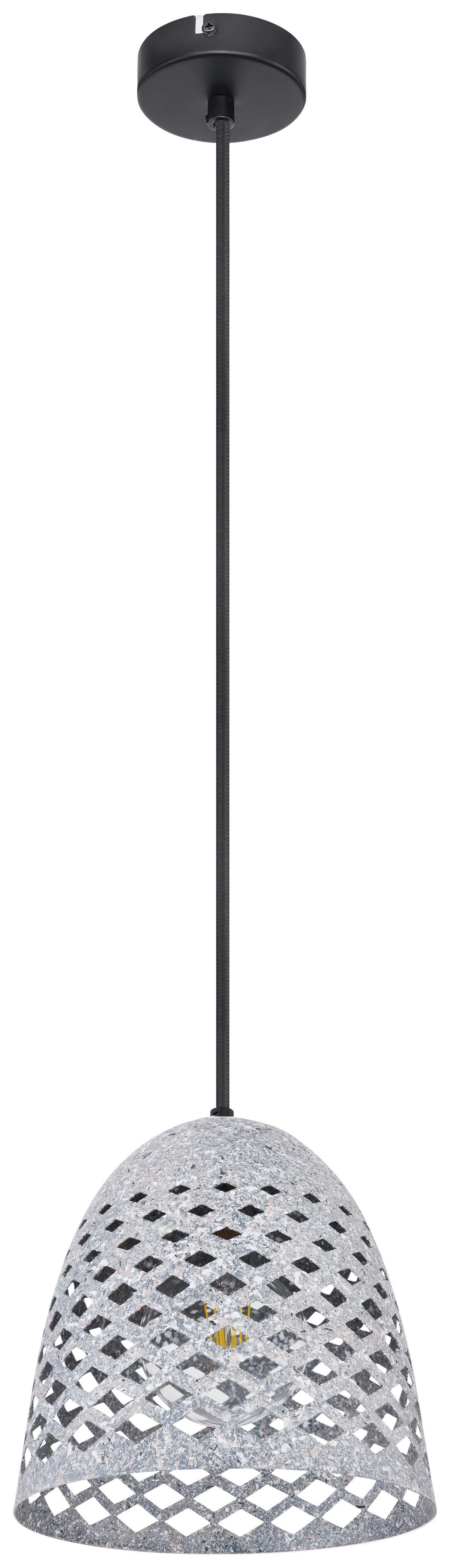 Hängeleuchte Vision H: 120 Cm 1-Flammig, Schwarz/grau - Schwarz/Grau, Basics, Textil/Metall (20/120cm) - Globo