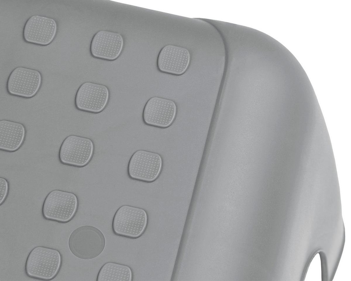 Tritthocker Kunststoff Grau H: 23,5 cm Rutschfest - Grau, Basics, Kunststoff (44/23,5/31cm)