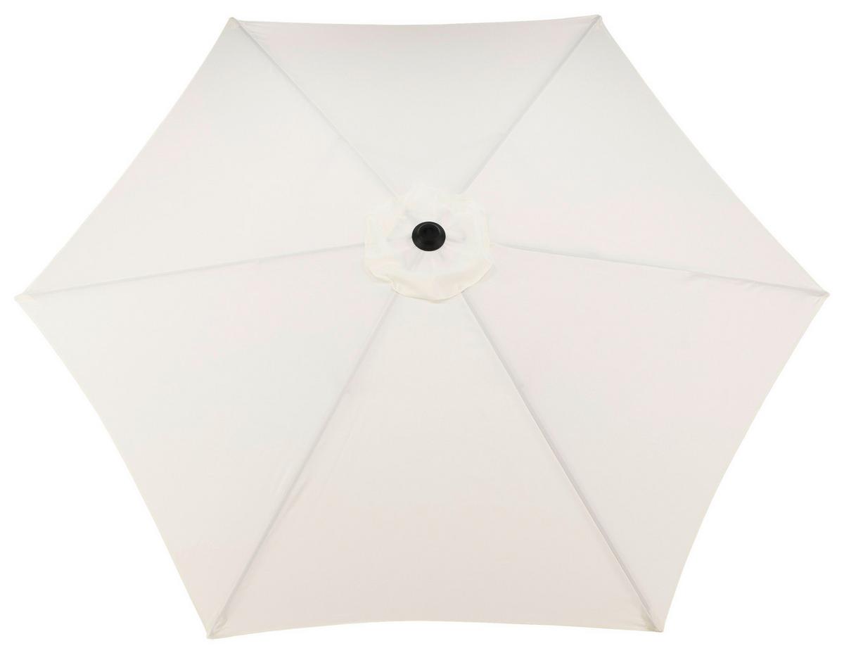 Sonnenschirm Leeds DM: 300cm H: 243cm Weiß - Ecru/Grau, KONVENTIONELL, Textil/Metall (300/300cm) - Gardenson