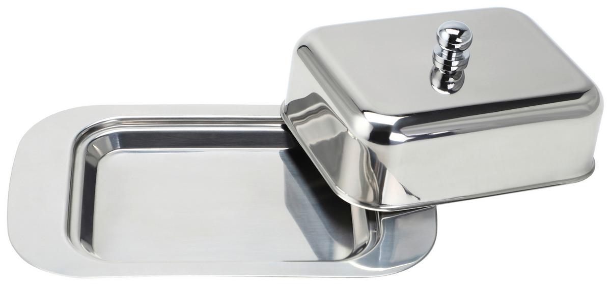 Butterdose Echtwerk Butterdose - Silberfarben, Design, Metall (18,5/12,2/7cm) - Echtwerk