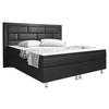 Boxspringbett Mit Topper Lederlook 180x200 Nizza - Silberfarben/Schwarz, KONVENTIONELL, Leder/Textil (180/200cm) - MID.YOU
