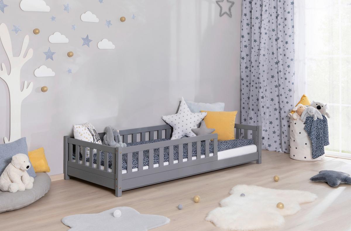 Hausbett Lou Hellgrau B: 90 Cm - Hellgrau/Naturfarben, MODERN, Holz (90/200cm) - MID.YOU