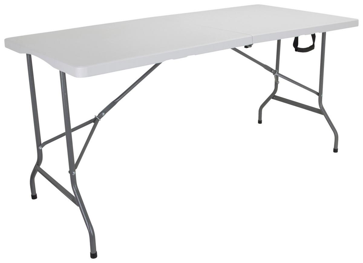 Schreibtisch Easy Up Multi II Weiß - Silberfarben/Weiß, MODERN, Kunststoff/Metall (70/152/74cm) - MID.YOU