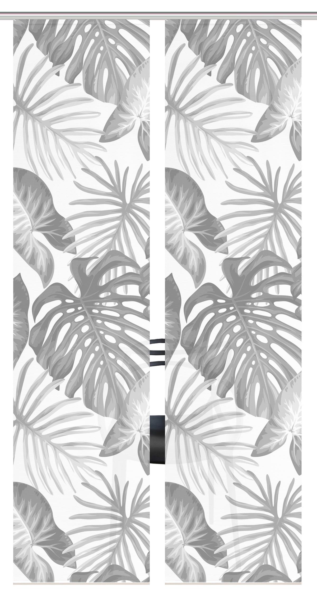 Flächenvorhang Sanja 2er Set - Grau Hochglanz, Natur, Textil (60/260cm)