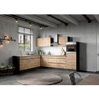 Eckküche Turin Mit Geräten 240x300 Cm Graphit/eiche Dekor - Eiche Wotan/Graphitfarben, Design, Holzwerkstoff (240/300cm) - Held