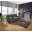 Boxspringsofa Ines B: 203cm - Chromfarben/Blau, MODERN, Holz/Textil (203/96/102cm) - Luca Bessoni