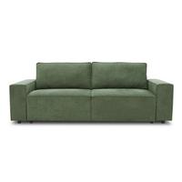 3-sitzer-sofa Josh Mit Schlaffunktion & Bettkasten - Schwarz/Olivgrün, Basics, Textil (239/85/86cm) - MID.YOU