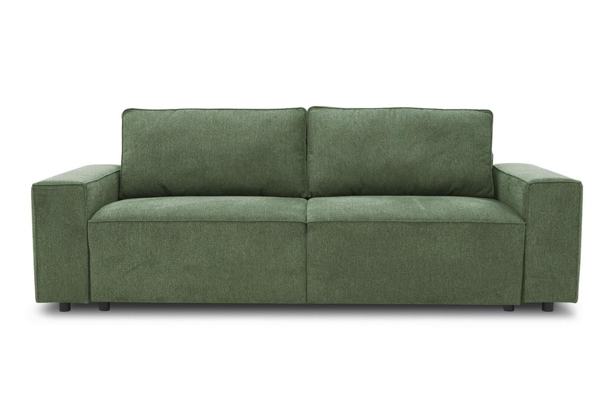 3-sitzer-sofa Josh Mit Schlaffunktion & Bettkasten - Schwarz/Olivgrün, Basics, Textil (239/85/86cm) - MID.YOU