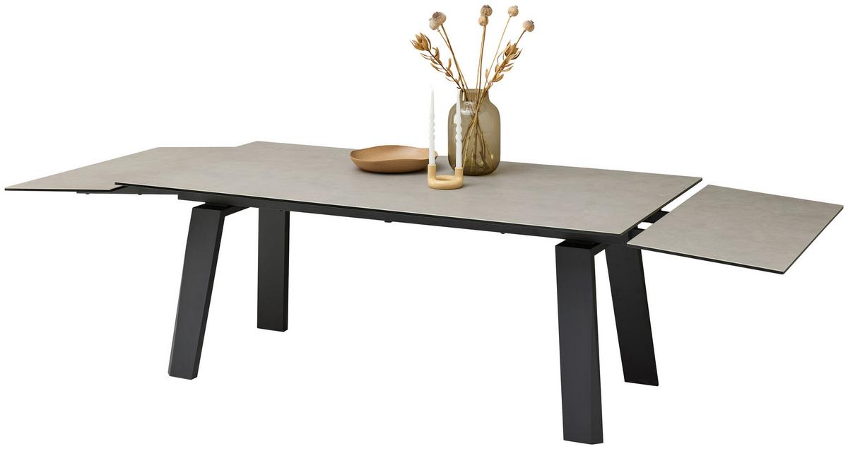 Esstisch Janis Grau/Schwarz - Schwarz/Grau, MODERN, Glas/Keramik (200-300/100/76cm) - Livetastic