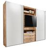 Schwebetürenschrank  mit Regal B: 300 cm Magic, Weiß/Eichef. - Eichefarben/Weiß, MODERN, Holzwerkstoff (300/216/65cm) - MID.YOU