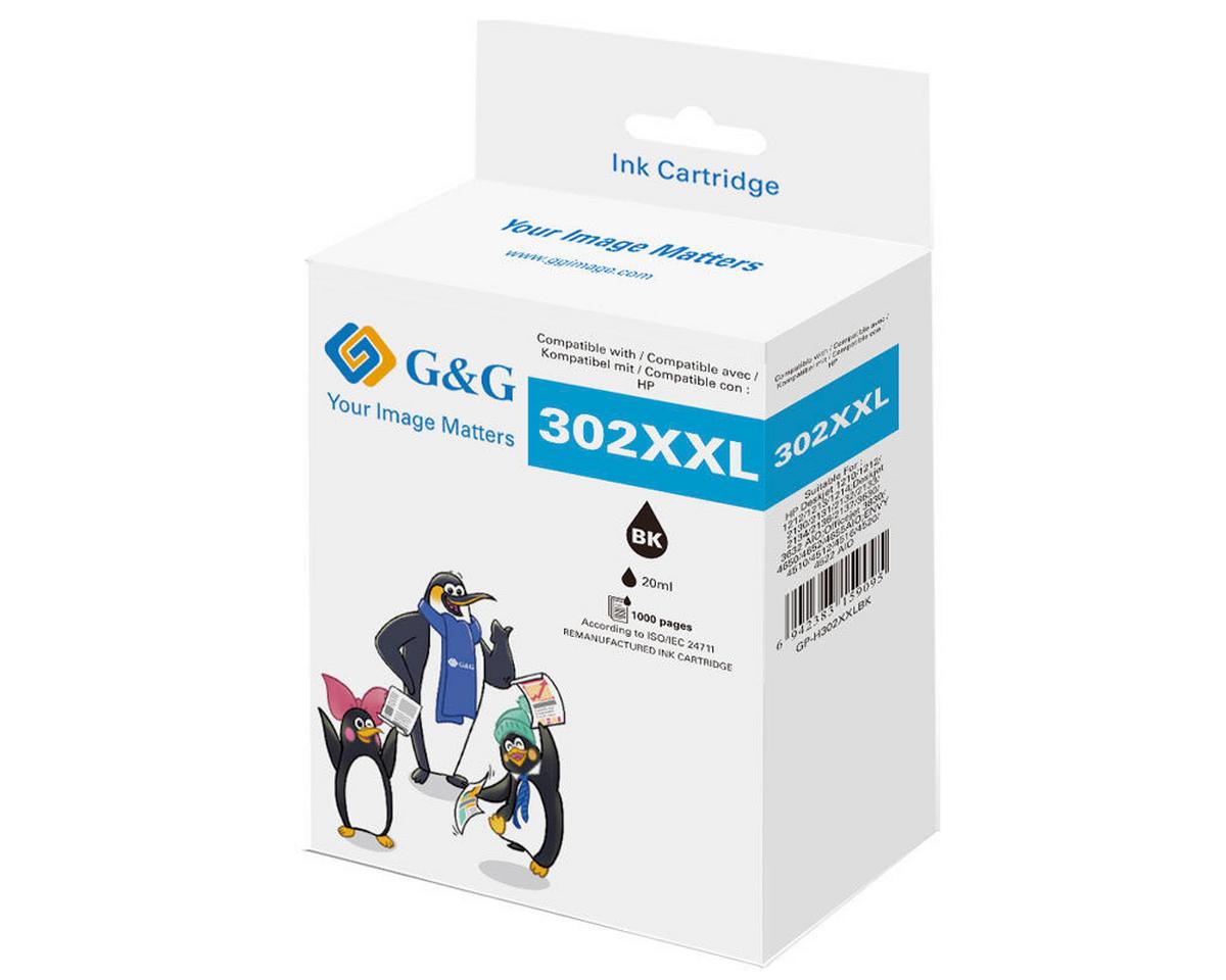 Druckerpatrone GP-H302XXLBK schwarz, 18 ml - Schwarz, Basics, Kunststoff