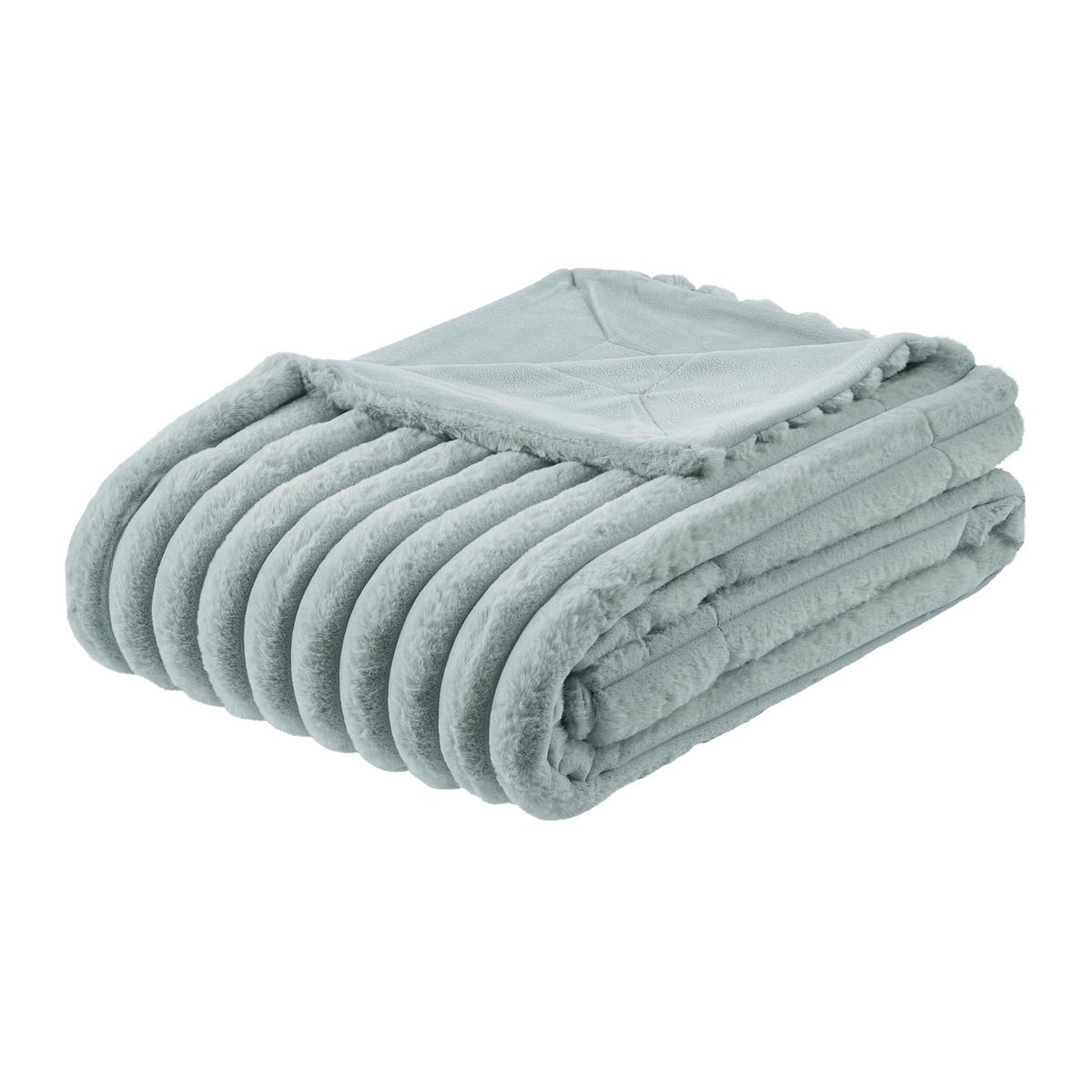 KOŽEŠINOVÁ DEKA MAUDI - modrá, Konvenční, textil (150/200cm) - Mömax