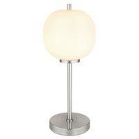 Tischleuchte 15345tno - Nickelfarben, KONVENTIONELL, Glas/Metall (18,5/45cm) - Globo