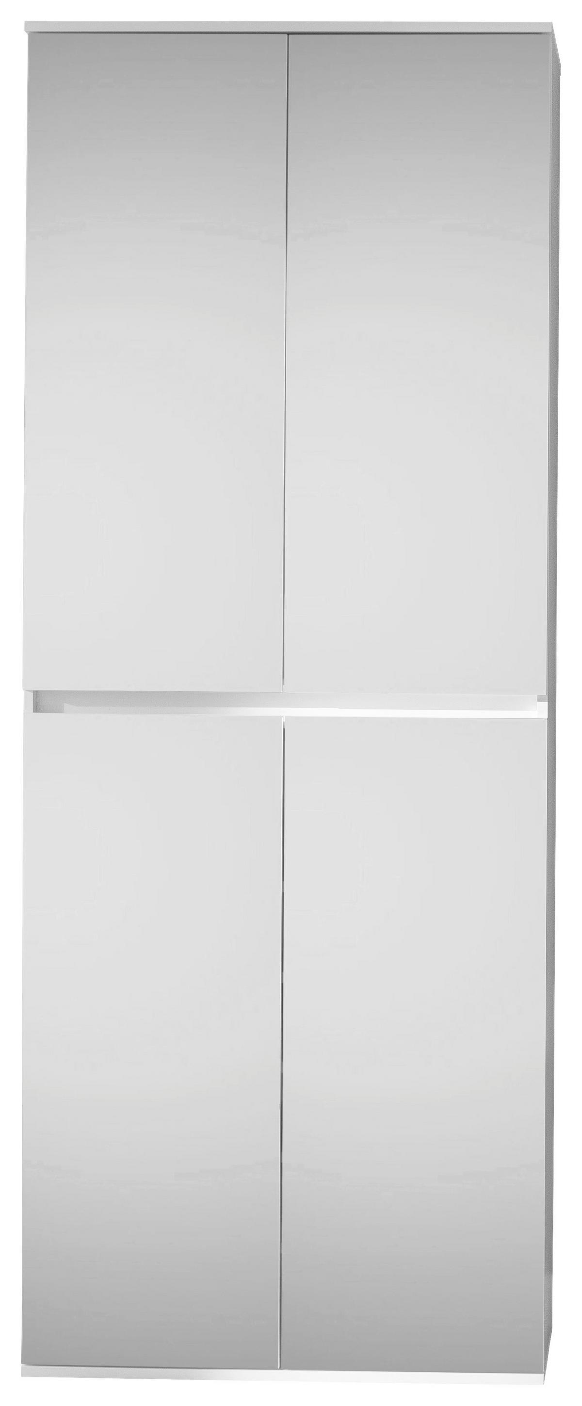 Garderobenschrank Mirror Weiß Mit Spiegel B: 74 cm - Weiß, Basics, Glas/Holzwerkstoff (74/191/34cm) - MID.YOU