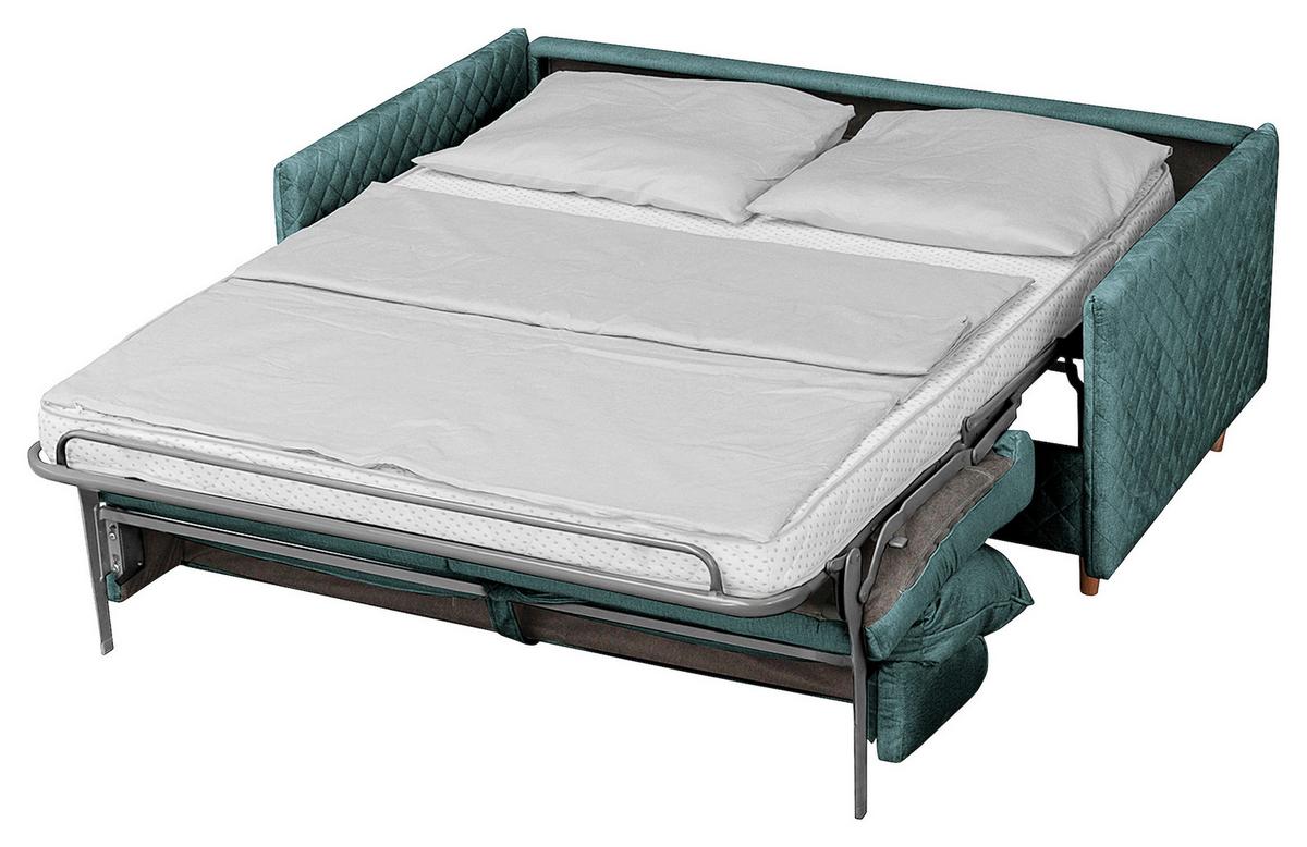 Schlafsofa Sana Graublau B: 175 cm - Graublau/Naturfarben, Design, Textil (175/95/103cm) - Livetastic