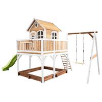 Spielturm A030.152.11 - Braun/Weiß, KONVENTIONELL, Holz/Kunststoff (541/291/277cm) - Ambia Garden