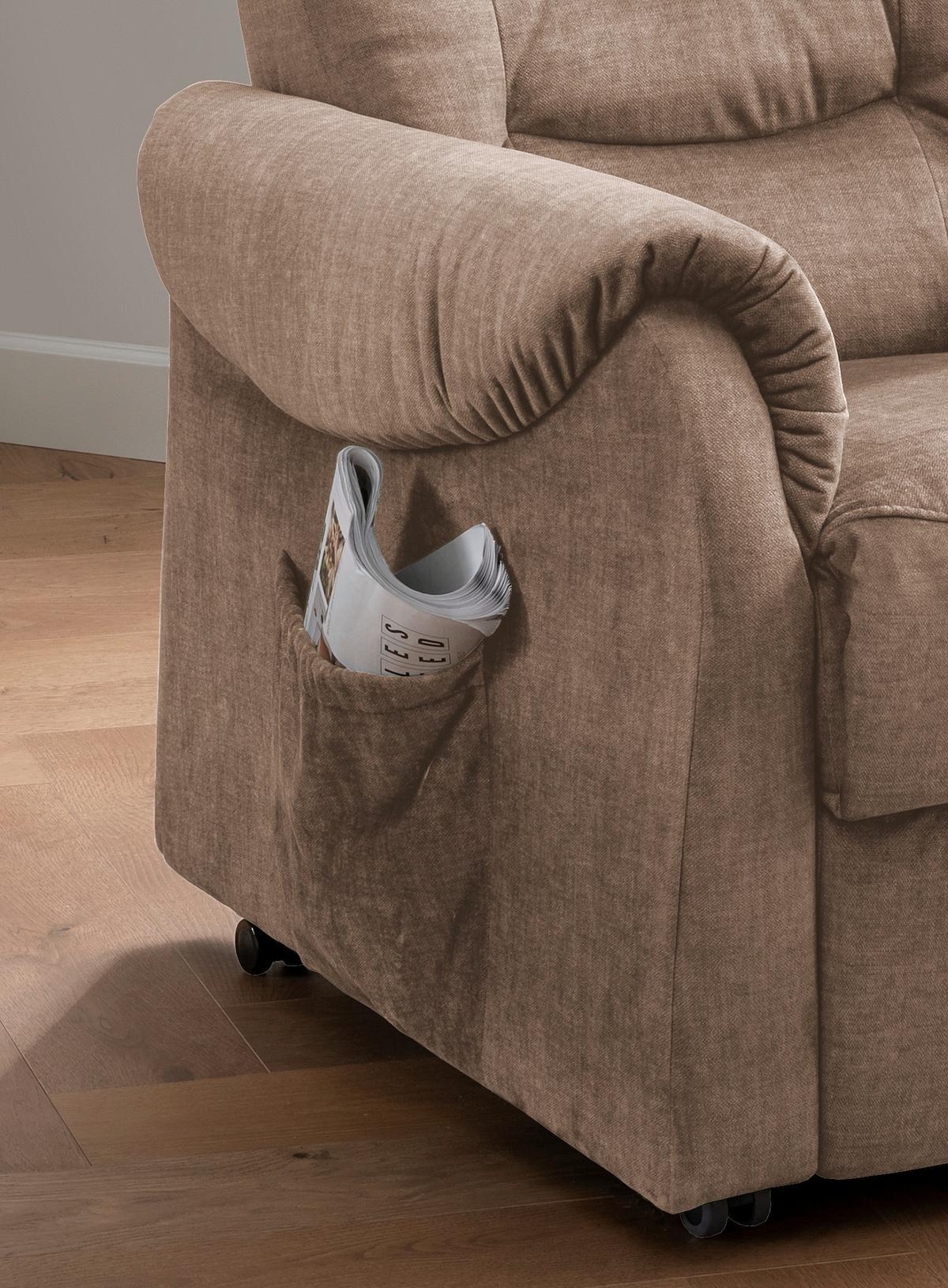 Fernsehsessel Nino Hellbraun B: 78 cm - Hellbraun/Schwarz, Design, Textil (78/107/93cm) - Livetastic