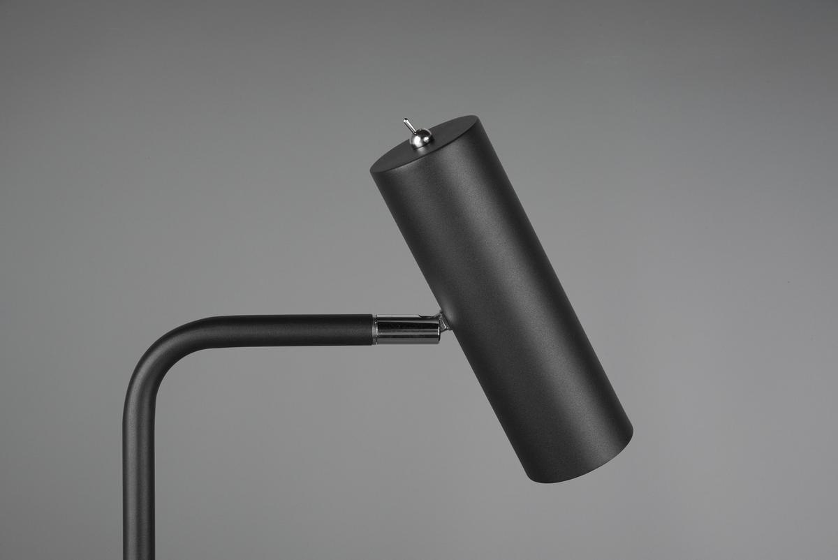 Stehlampe Cinque Schwarz mit Kippschalter - Schwarz, Basics, Metall (151/23/39cm) - Trio Leuchten
