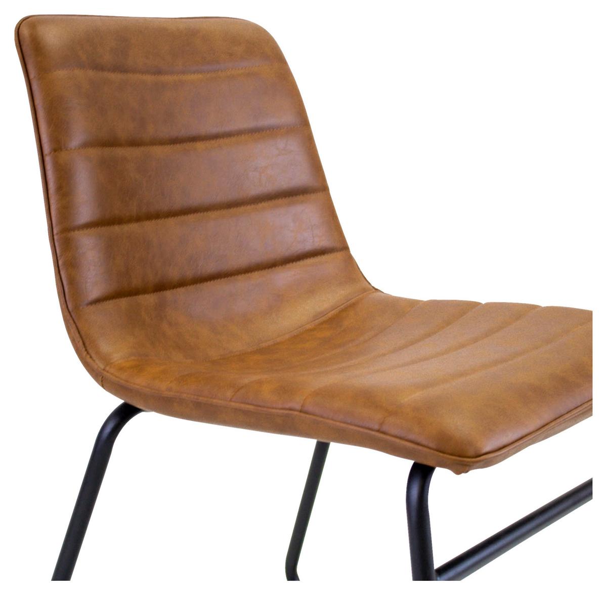 Stuhl Milan Cognac, B: 48 cm - Cognac/Schwarz, KONVENTIONELL, Kunststoff/Textil (48/77/56cm) - MID.YOU