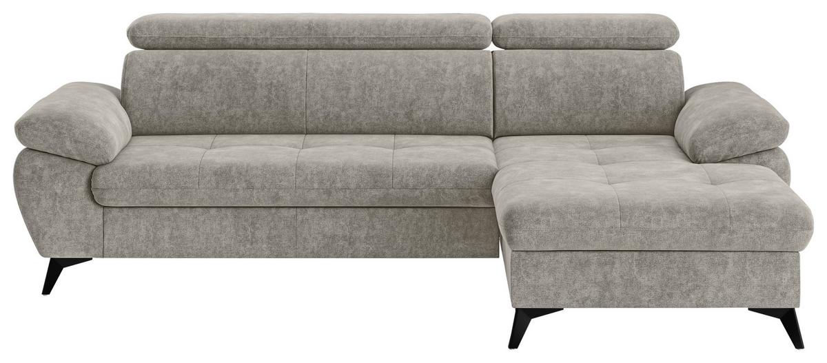 Ecksofa mit Bettkasten Hudson 261x166 cm Schlammfarben - Schlammfarben/Schwarz, Textil (261/166cm) - MID.YOU