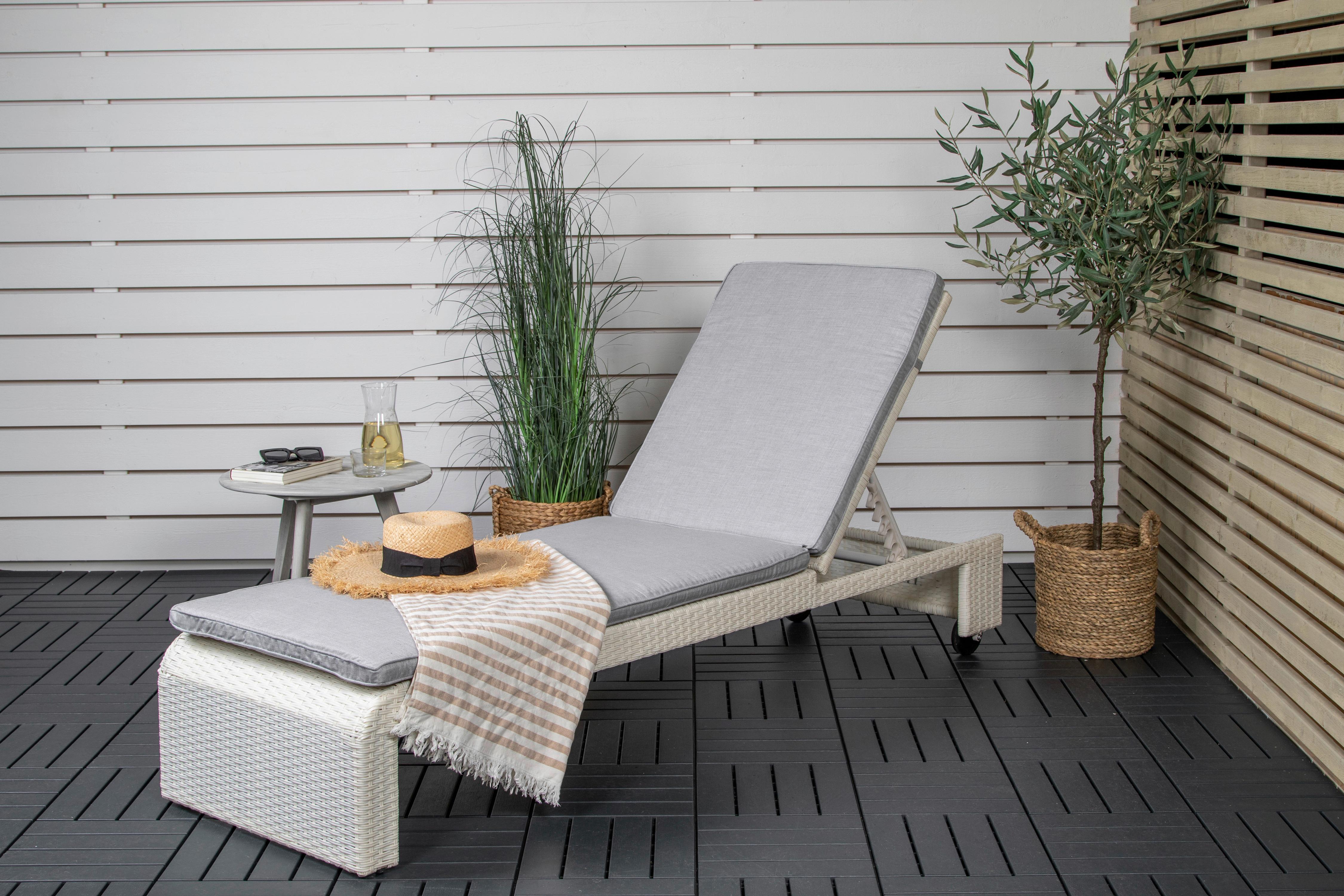 Sonnenliege London Kunststoff verstellbar - Weiß, KONVENTIONELL, Kunststoff (60/32/196cm) - Gardenson