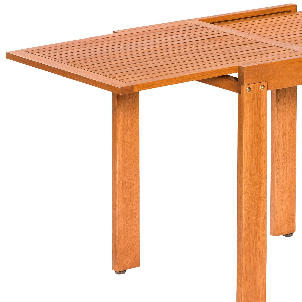 Balkontisch Ausziehbar Eukalyptus Natur - Naturfarben, KONVENTIONELL, Holz (65/77,5/130cm) - Gardenson