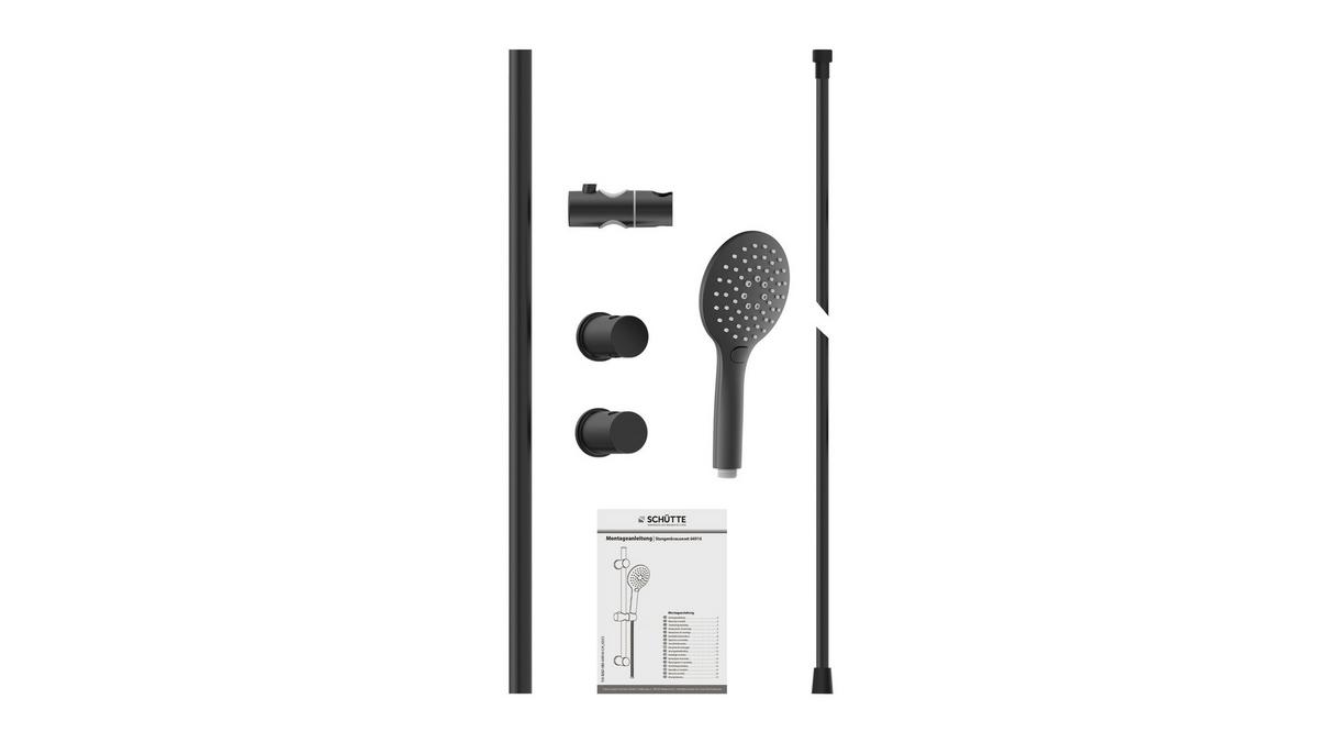 Sprchová sada RAVEN čierna - čierna, Modern, plast (12,5/70/14cm) - Mömax