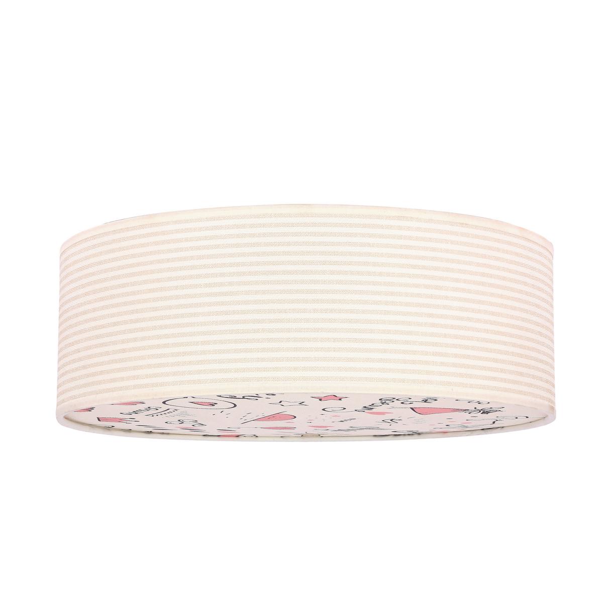Kinderdeckenleuchte 31-38876 Kiddy Rosa - Beige/Multicolor, KONVENTIONELL, Kunststoff/Metall (38/38/14cm)